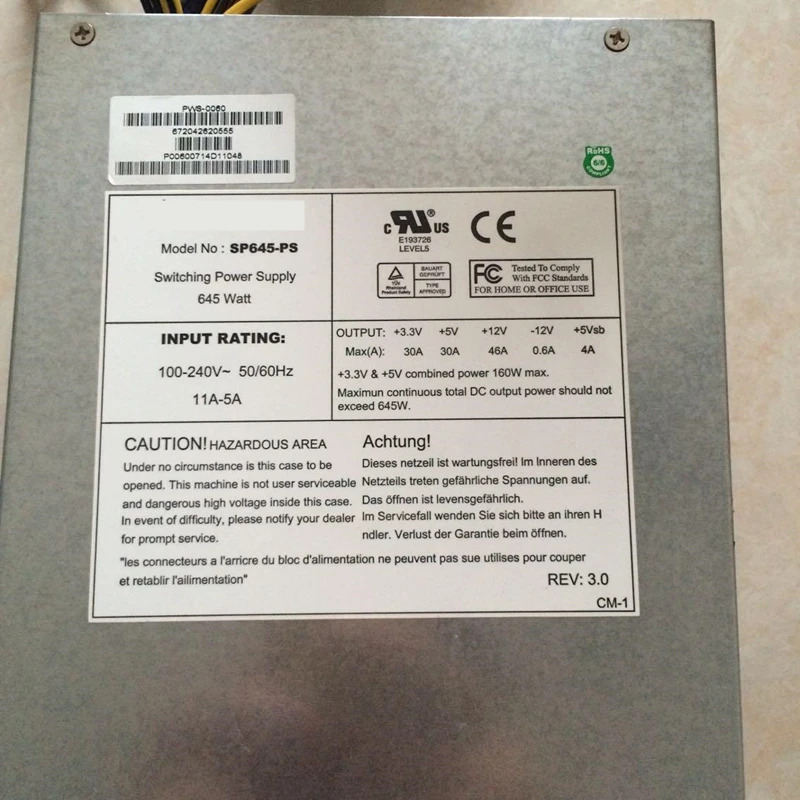 Ablecom 전원공급장치 SP645-PS PWS-0060 교체 SP650-RP 거오리지널 PSU 645W