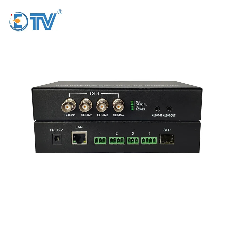 네트워크 데이터 오디오 인터페이스 ETV 4ch HD SDI 광섬유 확장기