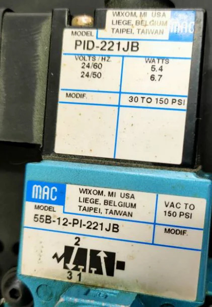 미국 MAC 솔레노이드 밸브 납품 선물 55B-12-PI-221JB
