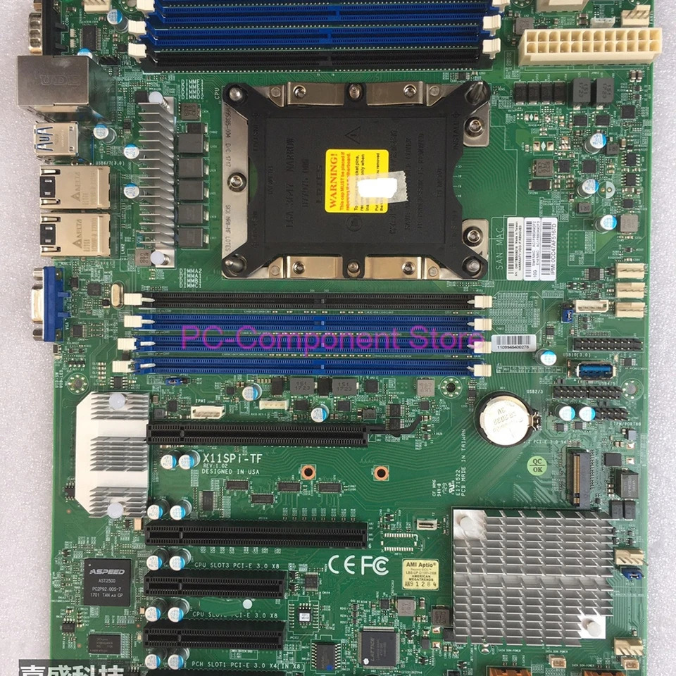 Supermicro 단일 채널 서버 마더보드듀얼 10G 이더넷 포트 C622 칩 M.2 IPMI LGA3647 X11SPi-TF