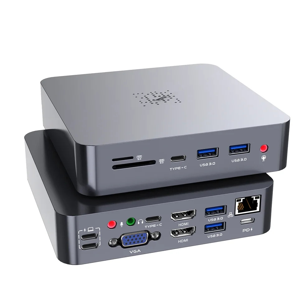 듀얼모니터 HDMI C 타입 100W PD 충전기 노트북 어댑터 맥북호환USB 허브 18 in 1