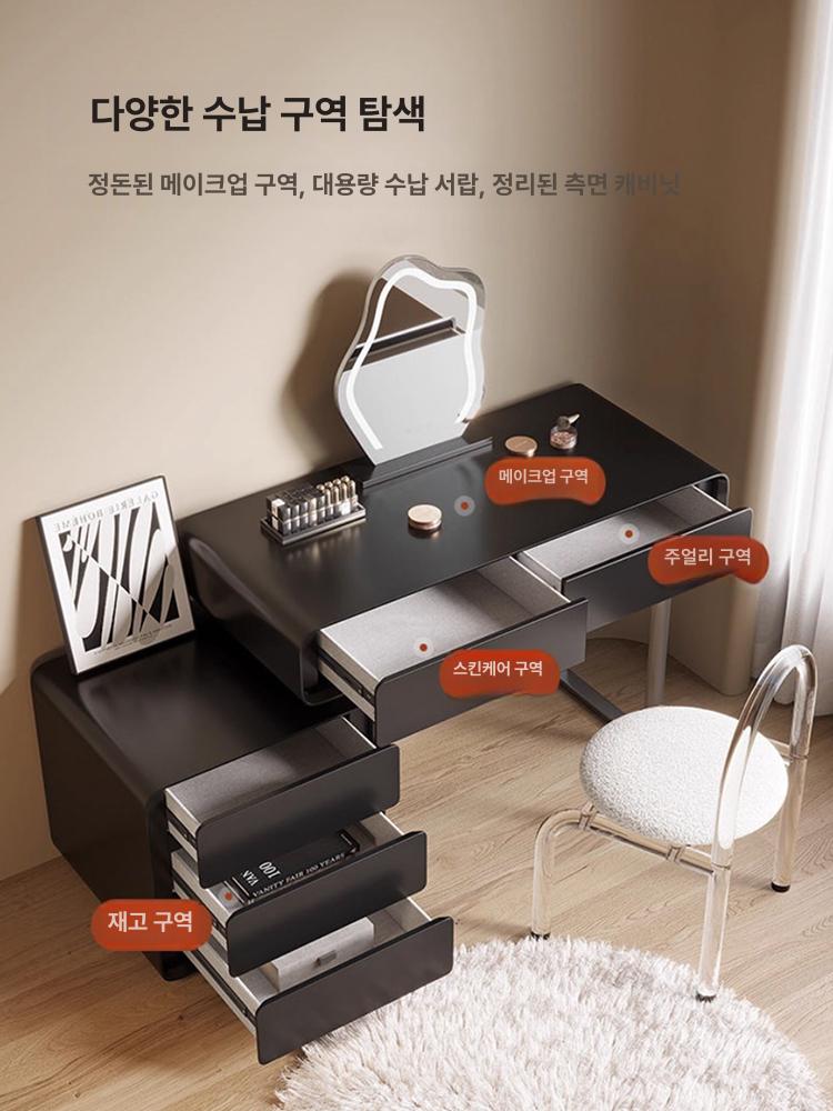 원목 수납화장대 서랍 수납형 확장형화장대 거울 아카시아 침실 화장품수납 인출식 - 상세 이미지 2