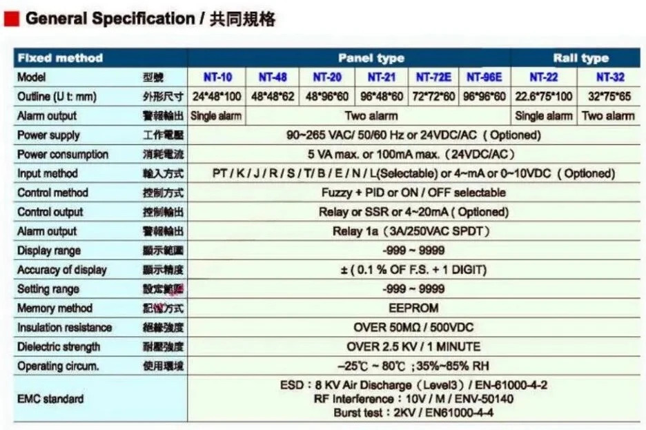NT-22V PIDFuzzy 지능형 자체 적응형 온도 컨트롤러 원본
