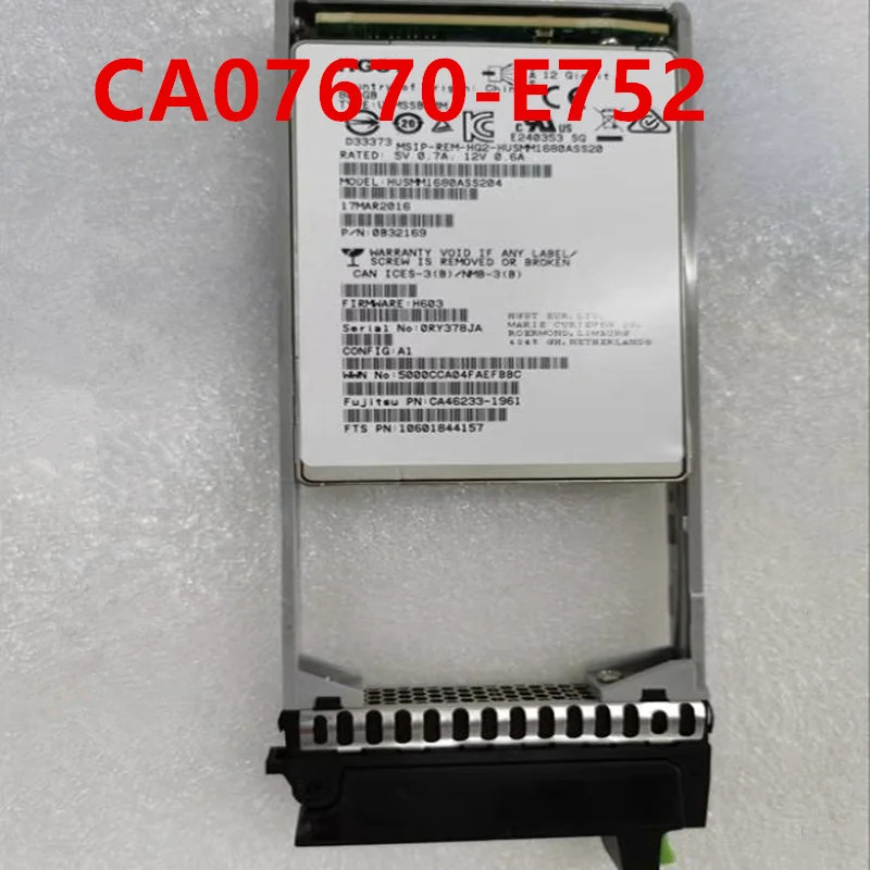 FUJITSU오리지널 솔리드 스테이트 드라이브 CA07670-E752 CA46233-1961 800GB 2.5 인치 SAS SSD 거신