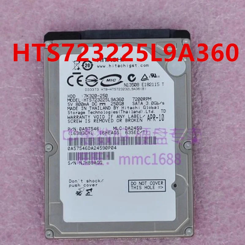HITACHI오리지널 하드 HTS723225L9A360 노트북 HDD 250GB SATA 2.5 인치 7200RPM 16MB