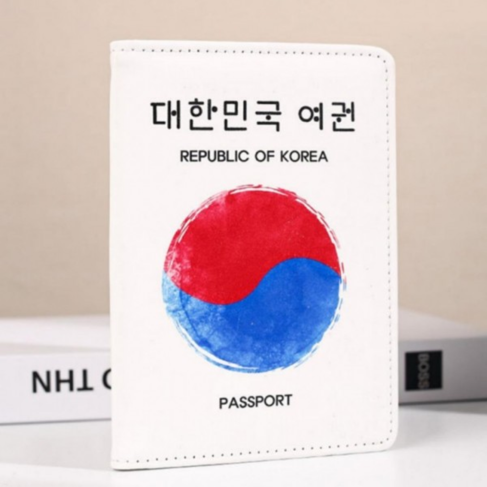 RFID 차단 안티스키밍 여권 케이스 여권 지갑 태극 문양 여행 홀더 - 상품 이미지