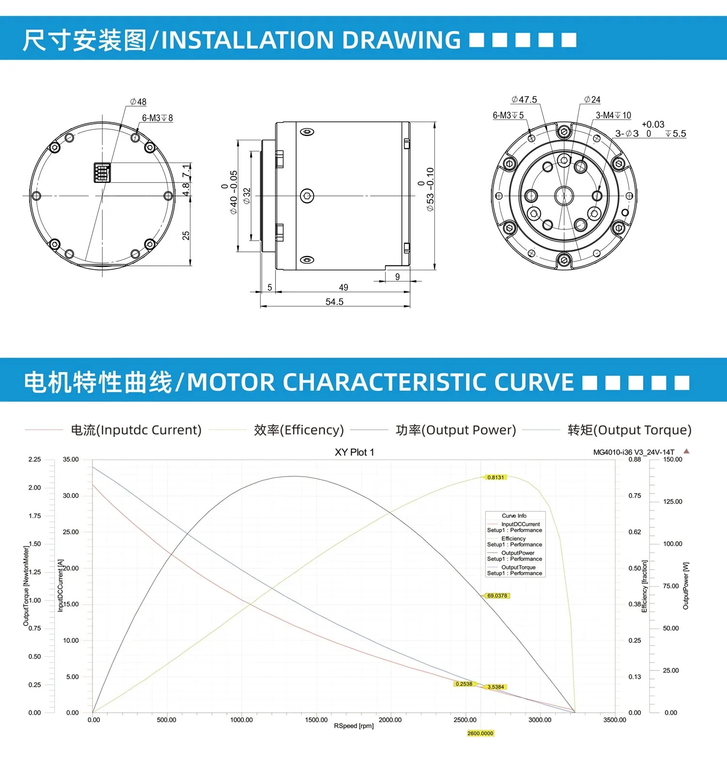 MG4010-i36 V3 마이크로 서보모터 암 감속 브레이크 서보가 듀얼 인코더
