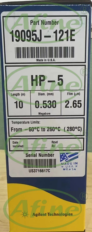 AFINE Agilent J W hp호환-5 GC 컬럼 5 인치 케이지 19095J-323E 30m 0.5m1.50m 19095J-121E 10m 0.5m 2.65m