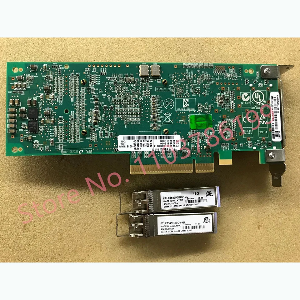 QLogicHBA 파이버 채널 카드 PCIE X8 QLE2672 2 포트 16Gb