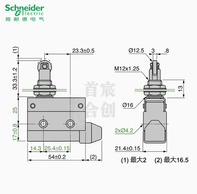 SCHNEIDER 마이크로 스위치 XCJ 시리즈 리미트 트래블 XCJ102 XCJ102C