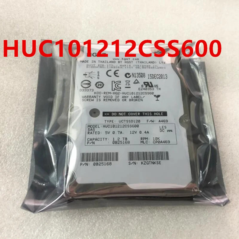 HGST 1.2TB SAS오리지널 하드 HUC101212CSS600 서버 HDD 2.5 인치 10000RPM 64MB