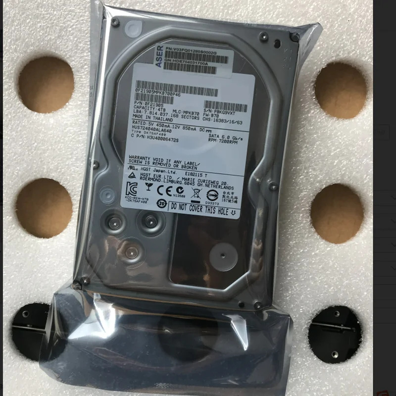 엔터프라이즈 HDD HUS724040ALA640 내부 Hgst 4TB 3.5 7K4 SATA 6 Gb/s 64MB 7200RPM 새 원본