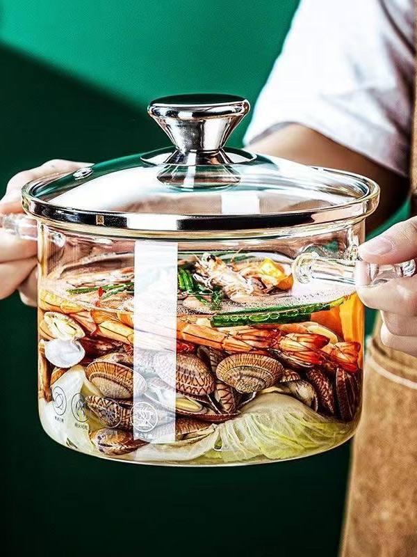 요리 양수냄비 가정용 멀티 내열유리 붕규산 고온 스토브 찌개냄비 다용도 전골 국냄 - 상세 이미지 3