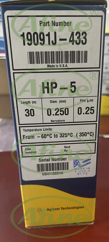 AFINE Agilent hp호환-5ms Intuvo 9000 로우 블리드 컬럼 크빈티지토그래피 모듈 30m0.25mm0.25 m 19091S-433-INT