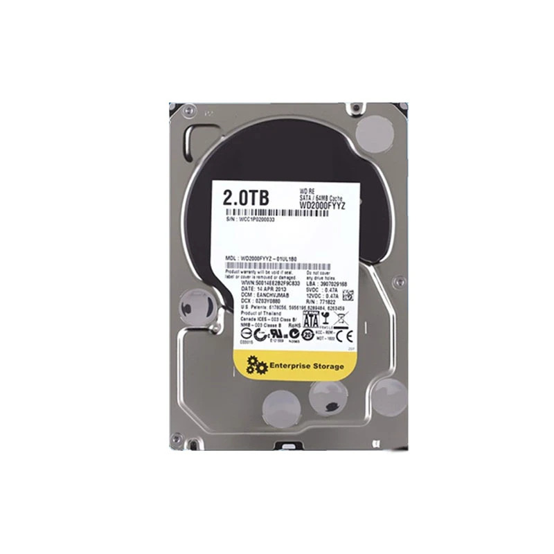 WD 블랙 골드 전오리지널 HDD 엔터프라이즈 WD2000FYYZ WD2000F9YZ 2TB 3.5 인치 SATA 64MB 7.2K 신