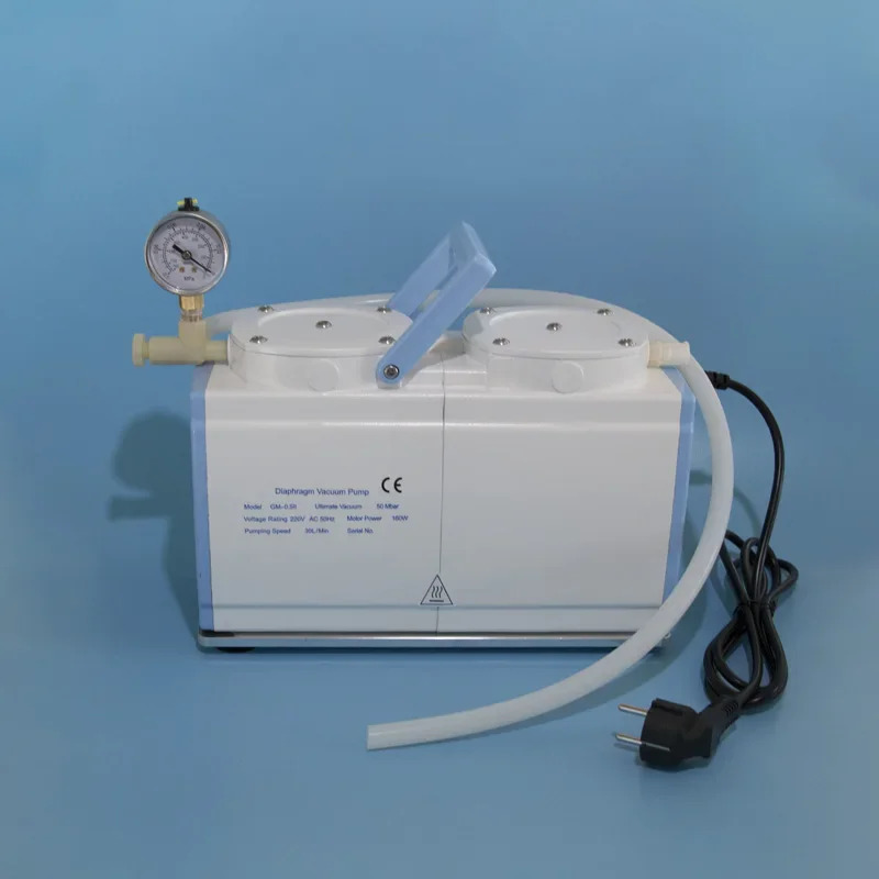 회전식 증부식 방지 PTFE NBR 다이어프램 진공 펌프 15mbar 신