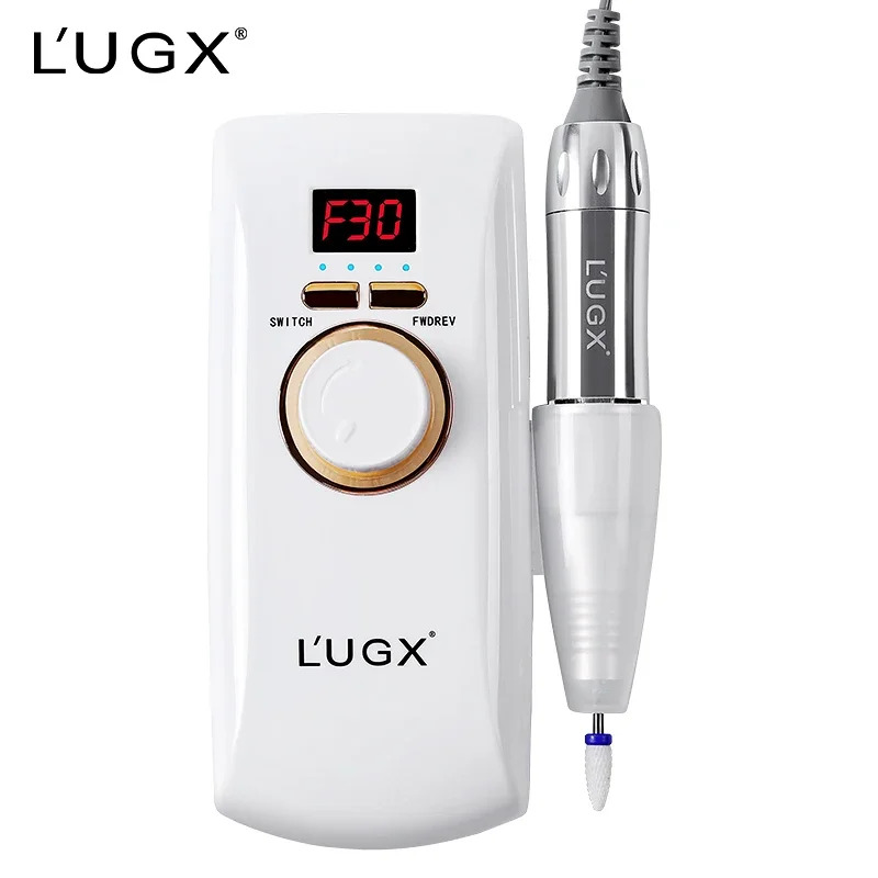 LUGX 601 30000 rpm 네일 장비 프로 아크릴 무선 충전식 전기 휴대기계 드릴