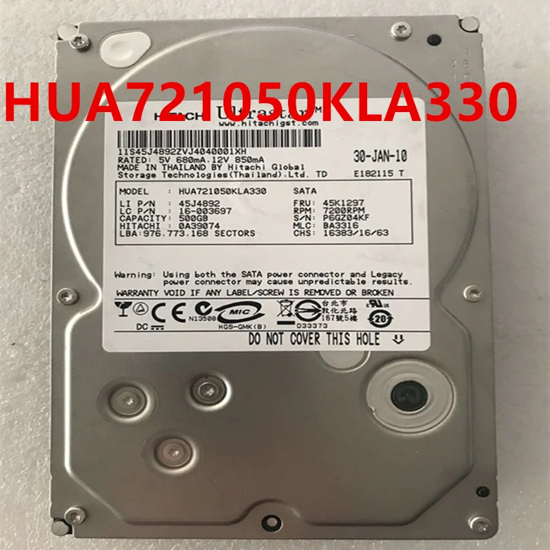 HITACHI 데스크탑 HDD오리지널 하드 HITA721050KLA330 500GB SATA 3.5 인치 7200RPM 16MB