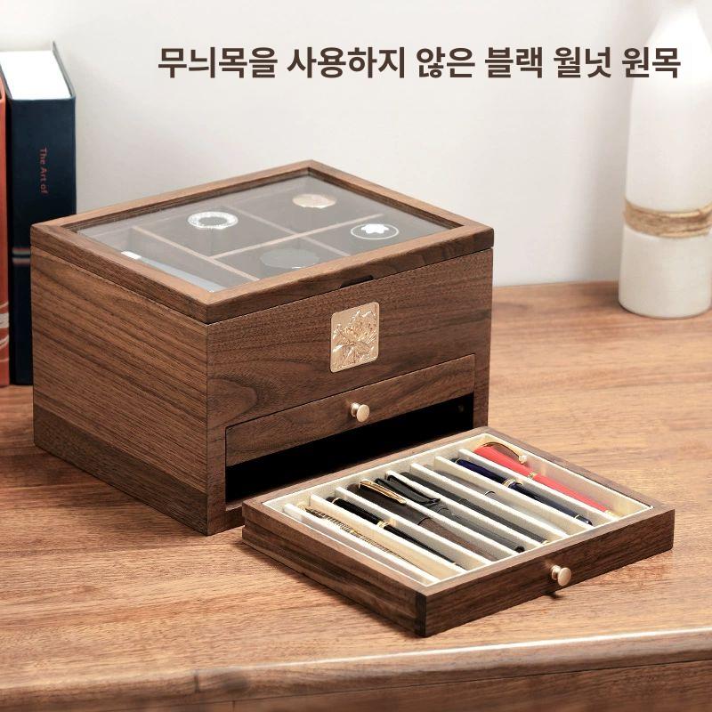 원목 보관함 홀더 서랍형 박스 펜케이스 수납함 필통 정리함 필기구 거치대 사무실 - 상세 이미지 3