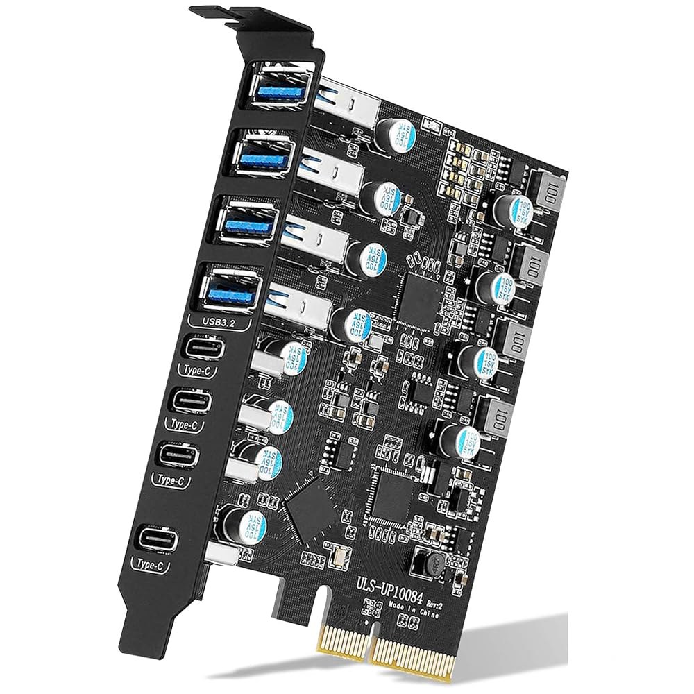 PCIe USB 3.2 /3.1 2세대 카드 8포트 타입-A C 10Gbps PC 내부 허브(Windows 7 /8 /10 Linux 및 MacPro 4.1 /5.1용) - 상품 이미지