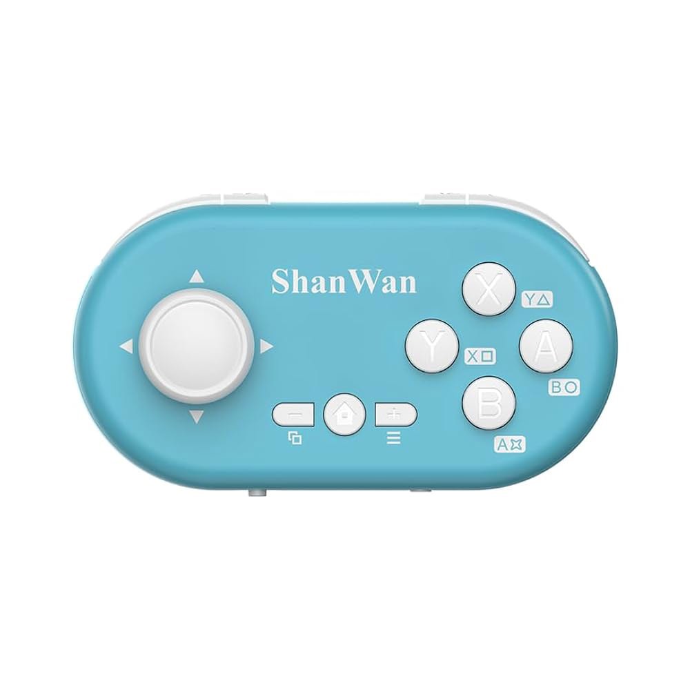 ShanWan Mini Bluetooth Game Controller, Hall blue iOS, Effect Gaming Cloud Switch/Switch for PC,Mac, - 상품 이미지