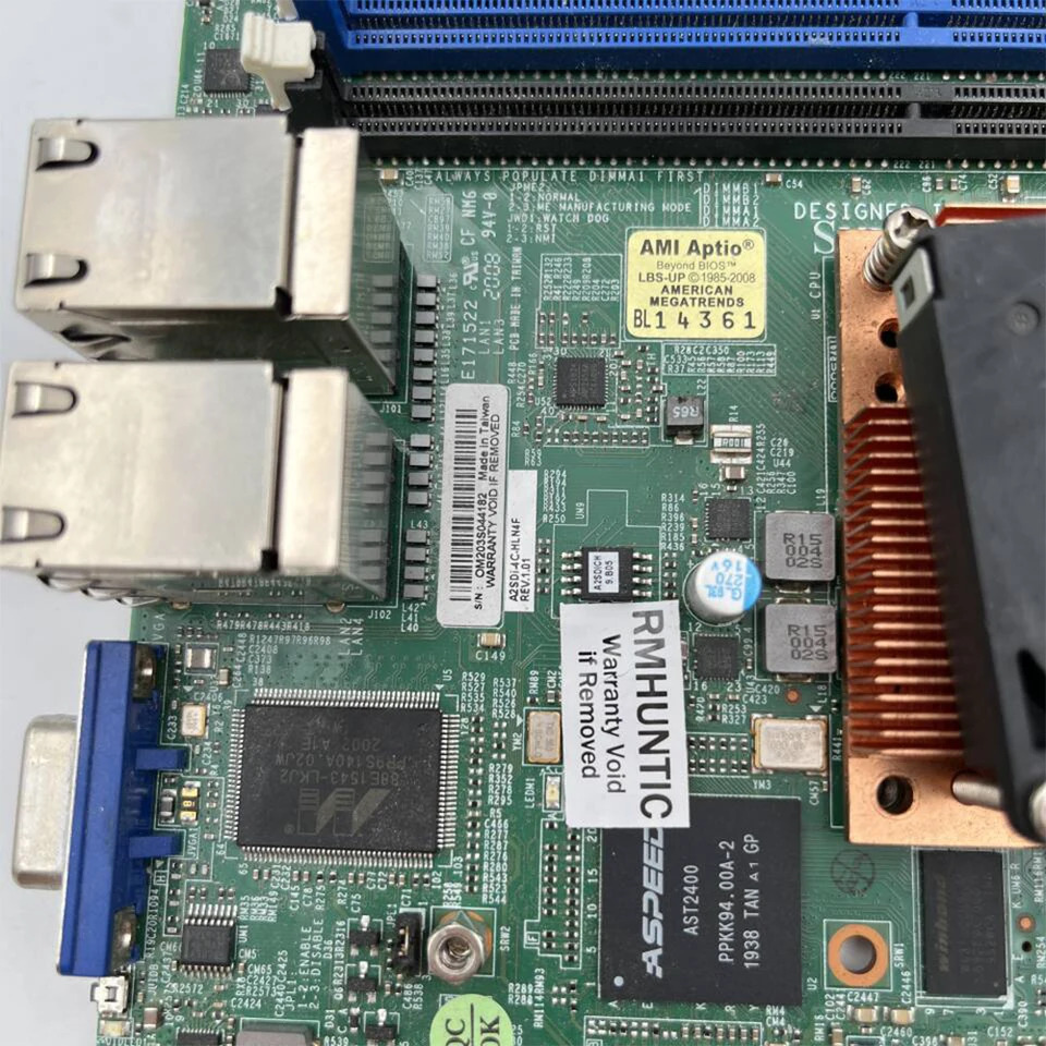 슈퍼마이크로 임베디드/IoT 마더보드단일 소켓 FCBGA1310 아톰 프로세서 C3558 쿼드 1GbE LAN A2SDI-4C-HLN4F