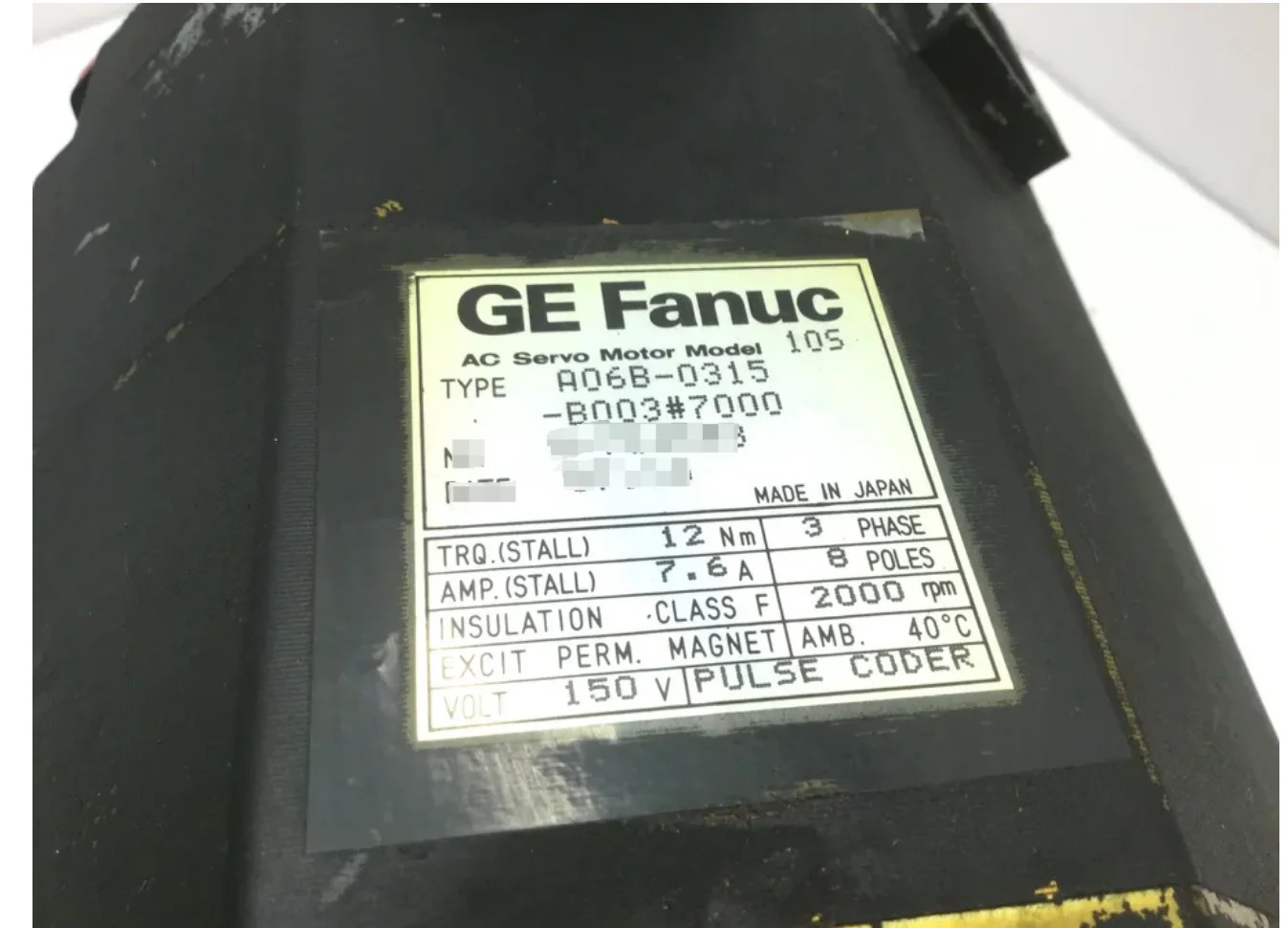 A06B-0315-B003 Fanuc 서보모터 리퍼 완료 Ok A06B 0315 B003