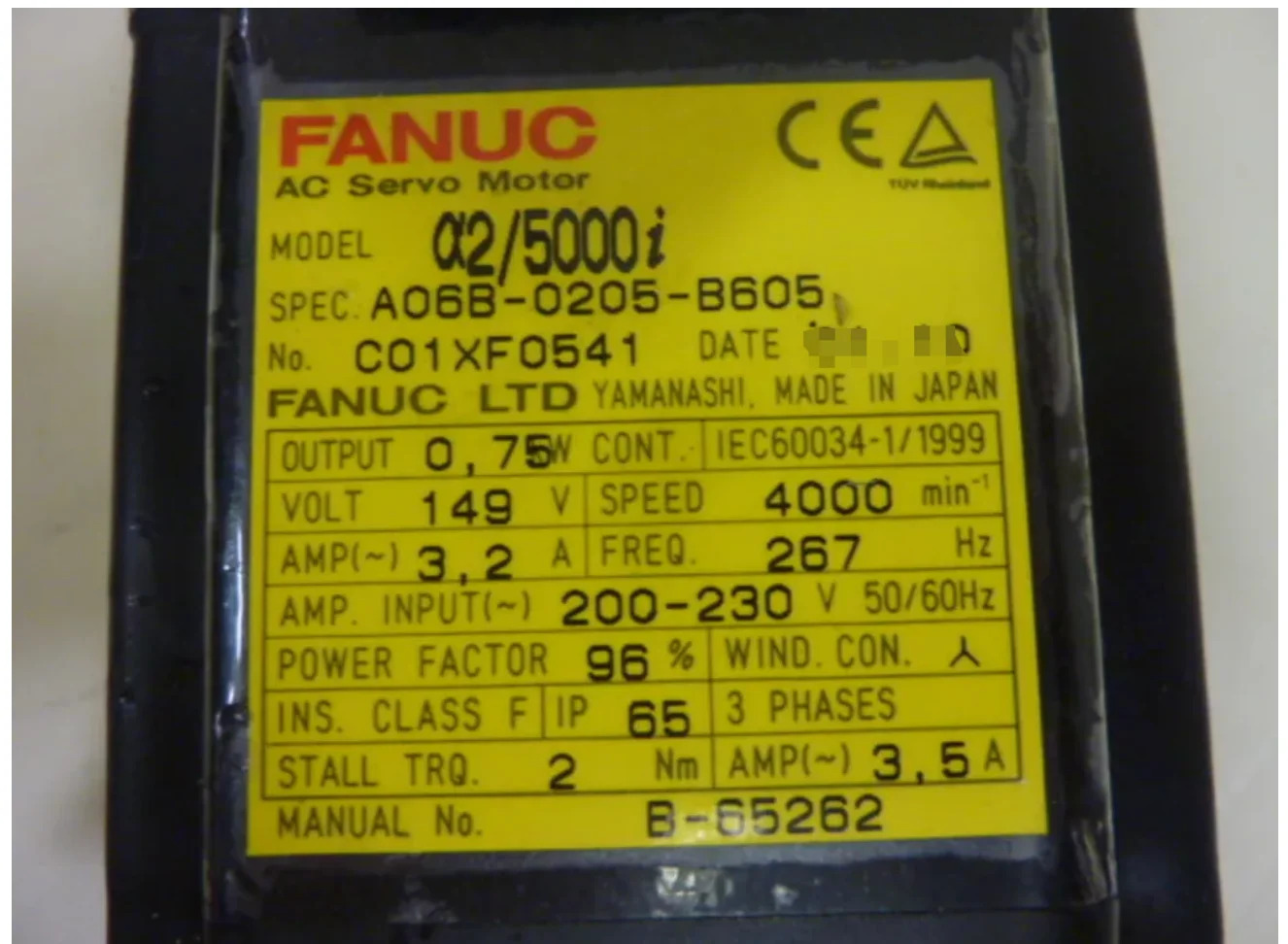 A06B-0205-B605 Fanuc 서보모터 리퍼 완료 Ok A06B 0205 B605