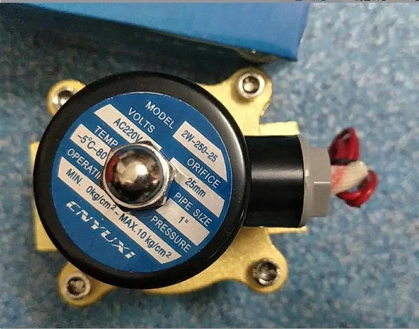2W-250-25 1 인치 솔레노이드 밸브 배수 2W-320-32 구리 와이어 링 고무 다이어프램 220V 24V