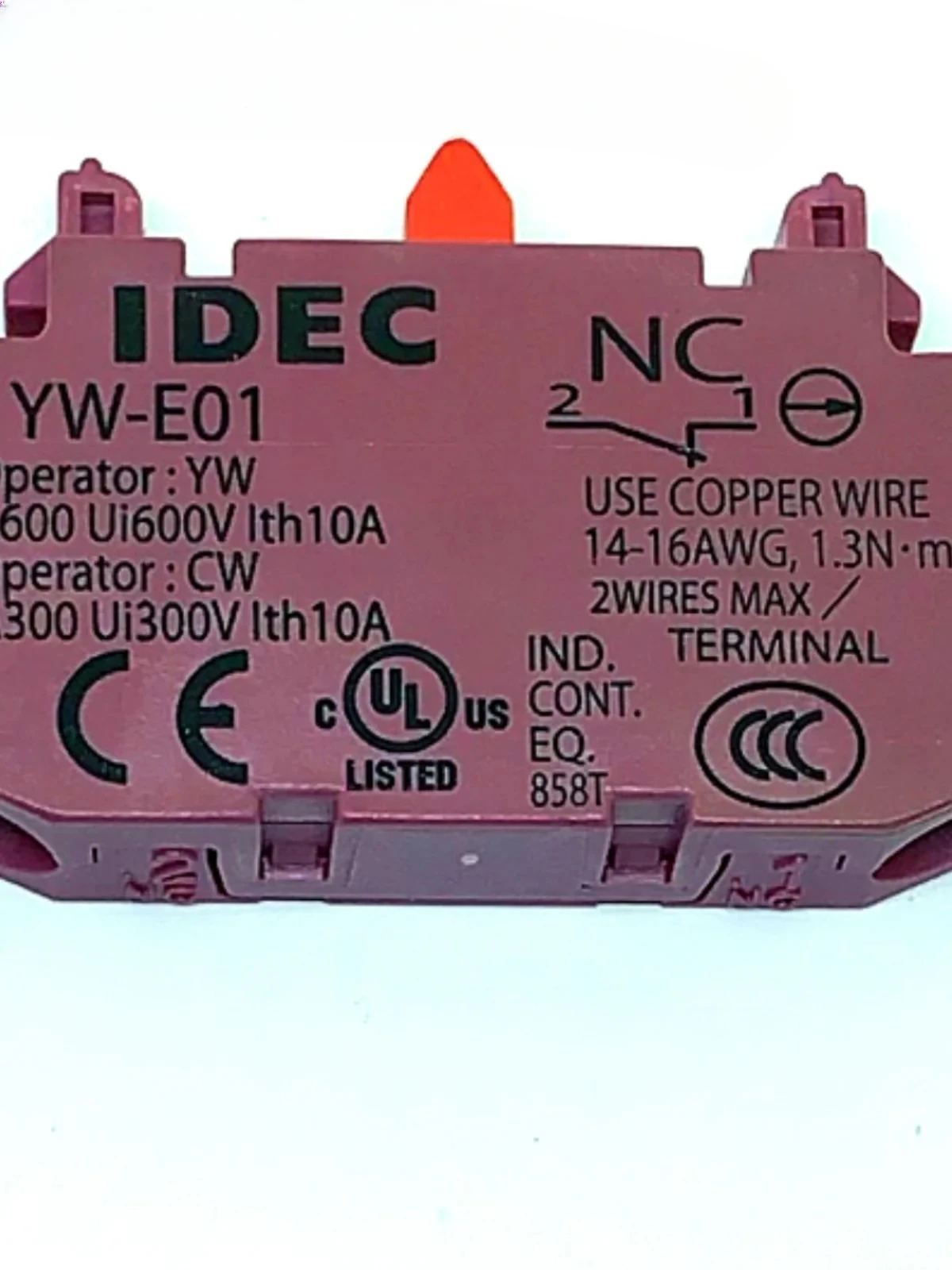 10pcs YW-E10 YW-E01 평상시 열림 NO NC 버튼 스위치 보조 접점 EW11 ew20 0