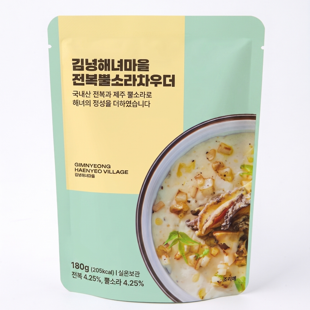 김녕해녀마을 전복뿔소라차우더 딱새우 맑은간장 만제 자연산 성게알 소스 잘말린톳 해녀마을 - 상세 이미지 3