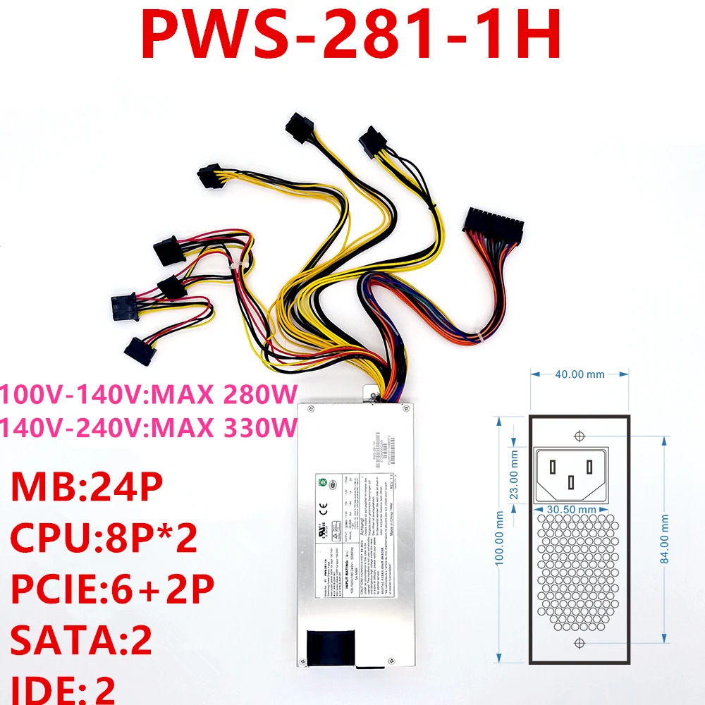 Ablecom 1U 거오리지널 PSU 280W-330W 전원공급장치 PWS-281-1H