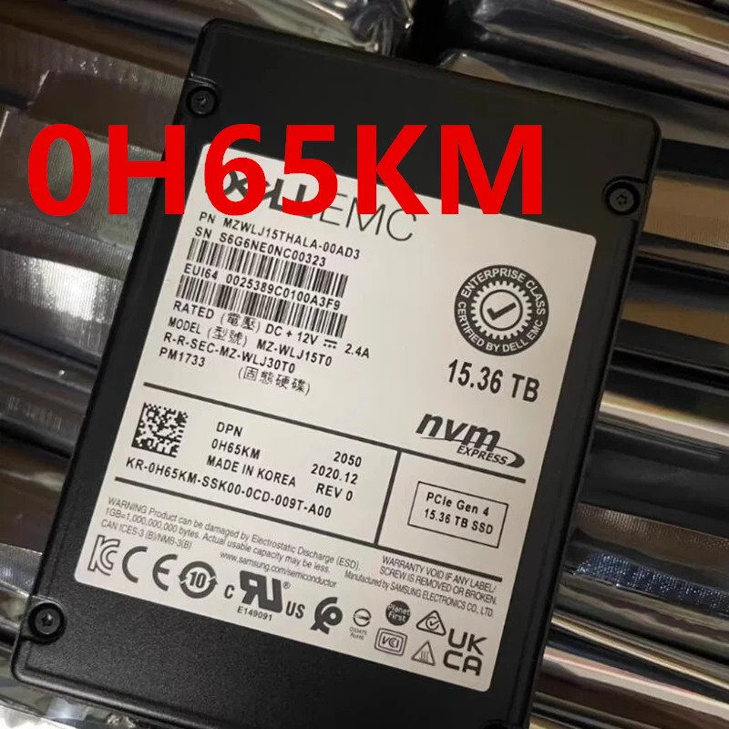 H65KM 0H65KMDELL 15.36TB 2.5 NVME SSD거새 솔리드 스테이트 드라이브
