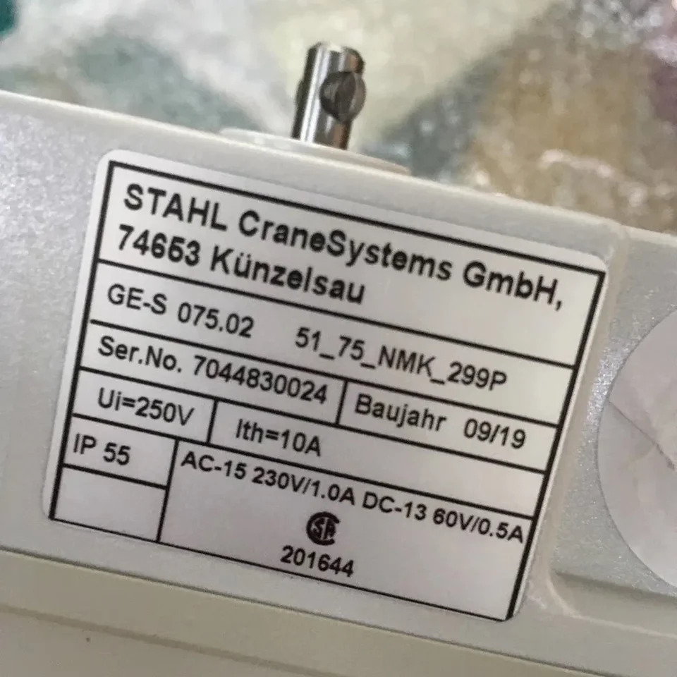 쉴드 기계 부품 Stahl 3.2T5T 호이스트 리미트 스위치 GE-S % 2051-75 -NMK-