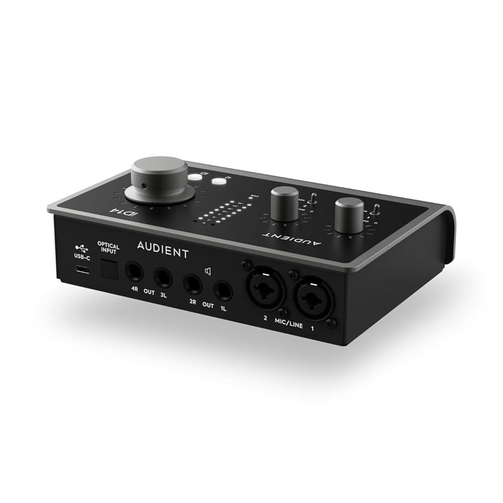 오디오 인터페이스 iD14 MKII, 클래스 A 마이크 프리앰프 2개(고성능 USB 인터페이스, USB-C 커넥터, 모니터 믹스 및 패닝 기능, 헤드폰 출력 2개), 블랙 - 상세 이미지 2