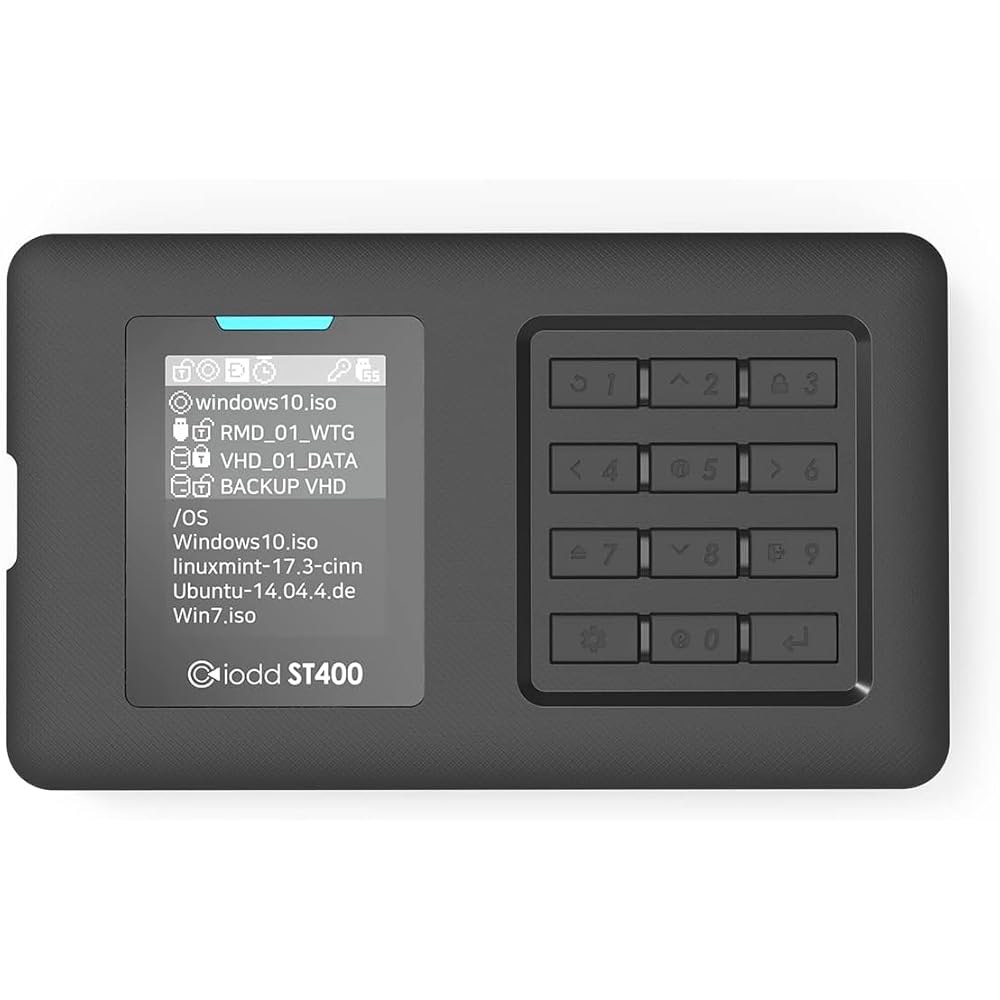 IODD 미니 USB 3.0 256비트 보안 SSD 드라이브 SSD) 암호화 (ST400/2TB NO SSD - 상품 이미지