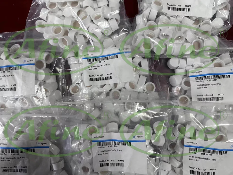 AFINE Agilent 5183-4301 화이트 클로즈 캡 PTFE/실리콘 셉타 보관 바이알 100/pk