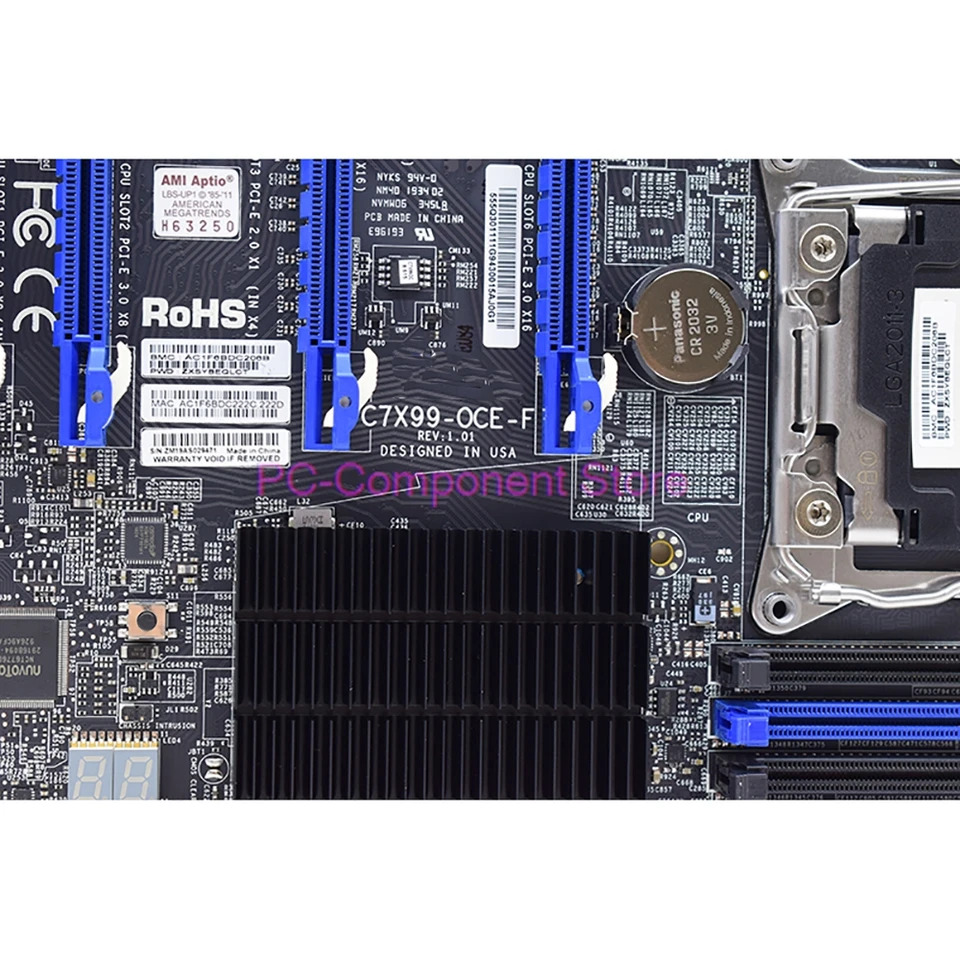Supermicro 데스크탑 마더보드 코어 i7 E5-1600/2600 v3/V4 프로세서 LGA2011 DDR4 PCI-E3.0C7X99-OCE-F