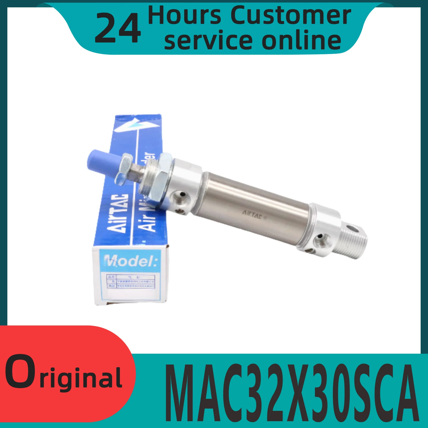 오리지널 버퍼링 스테인레스 스틸 미니 실린더 MAC32X30SCA MAC32X40SCA MAC32X50SCA MAC32X60SCA 신