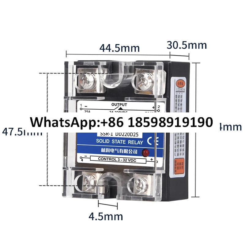 단일 솔리드 스테이트 릴레이 DC 제어 220V25A 칩 부품 SSR 1 DD220D25