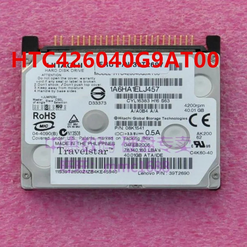 HITACHI오리지널 하드 HTC424020F7AT00 HTC426040G9AT00 20GB 40GB IDE 1.8 인치 5400RPM 2MB 노트북 HDD 거신