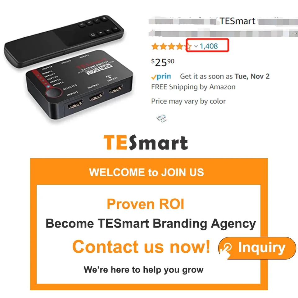 TESmart 랙 마운트 HD HDMI 매트릭스 스위처 4K x 2K 30HZ LAN 포트 제어 지원