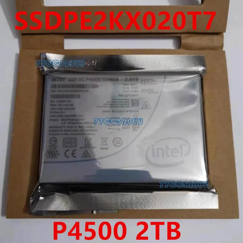 SSD DC P4500 솔리드 스테이트 드라이브 2TB 2.5 인치 U.2 SSDPE2KX020T710 SSDPE2KX020T7 신