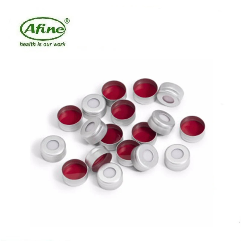 AFINE Agilent 크림프 탑 캡 2 ml 5182-0552 실버 알루미늄 11mm PTFE/실리콘 셉타 100/pk