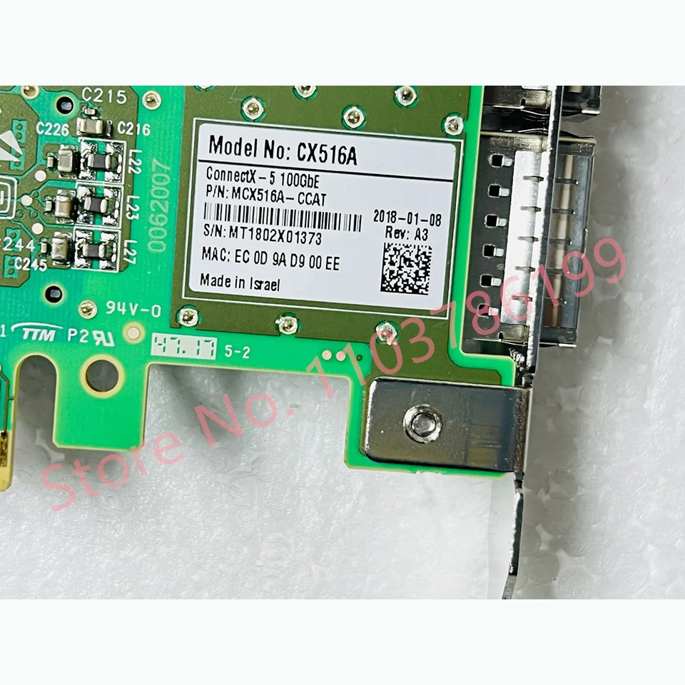 멜라녹스 듀얼 포트 이더넷 카드 CX516A MCX516A-CDAT 4.0 MCX516A-CCAT 100G
