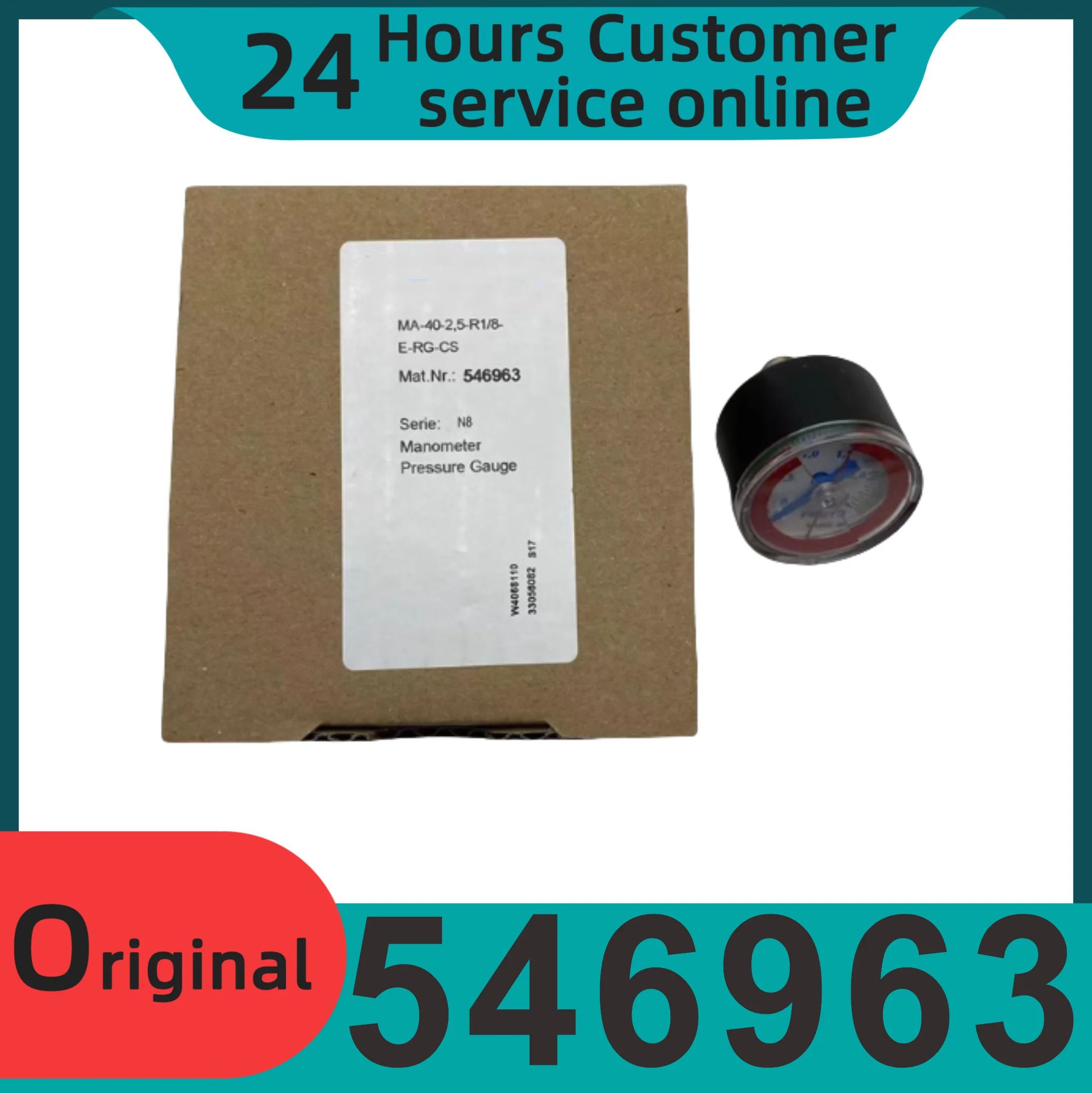 오리지널 공압 압력 게이지 MA-40-2.5-R1/8-E-RG 546963