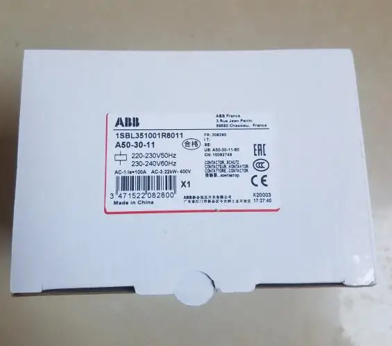 오리지널 ABB AC 접촉기 A50-30-11 AC220V