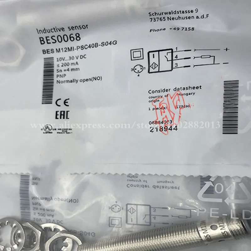 10Pcs 센서 BES0068 BES M12MI-PSC40B-S04G