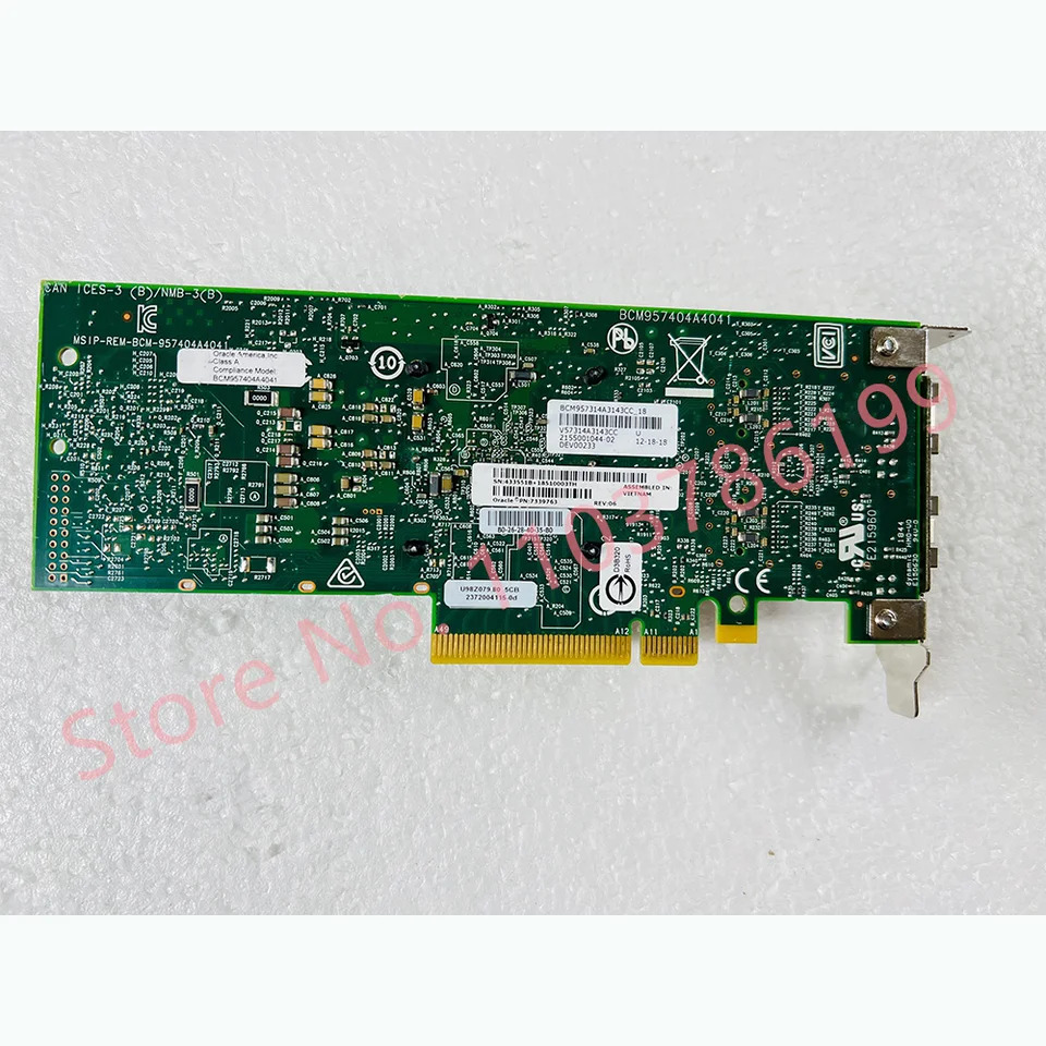 오라클 듀얼 포트 광섬유 이더넷 카드기가비트 PCIE x 8 25GB BCM957314A 7339763