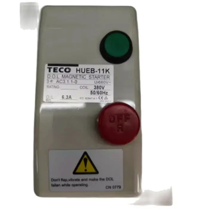 TECO 통신 전자기 스위치 HUEB-16K 380V 50/60HZ 15-20A HUEB-11K 4.5-6.3A 비가역 식